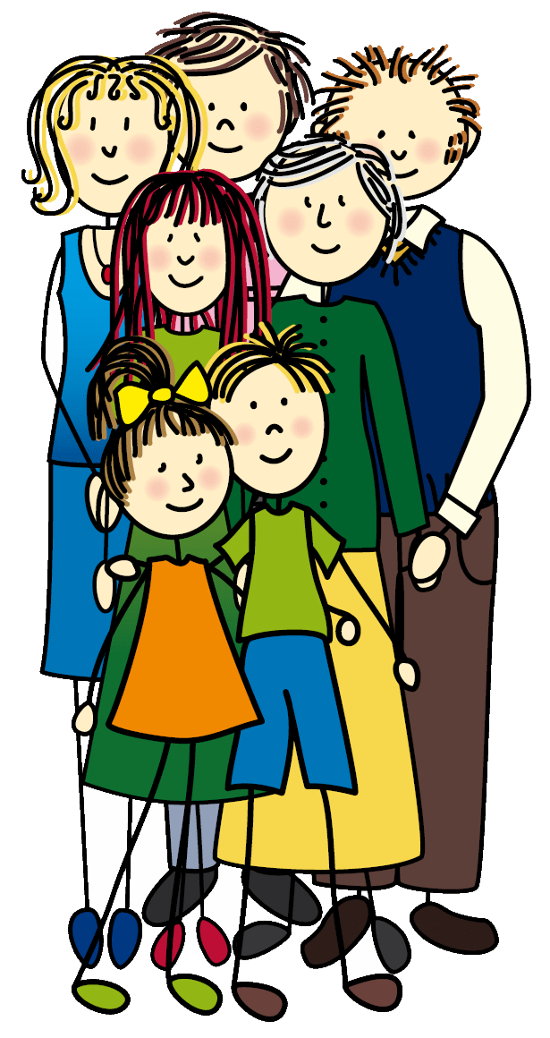 Großfamilie gezeichnet